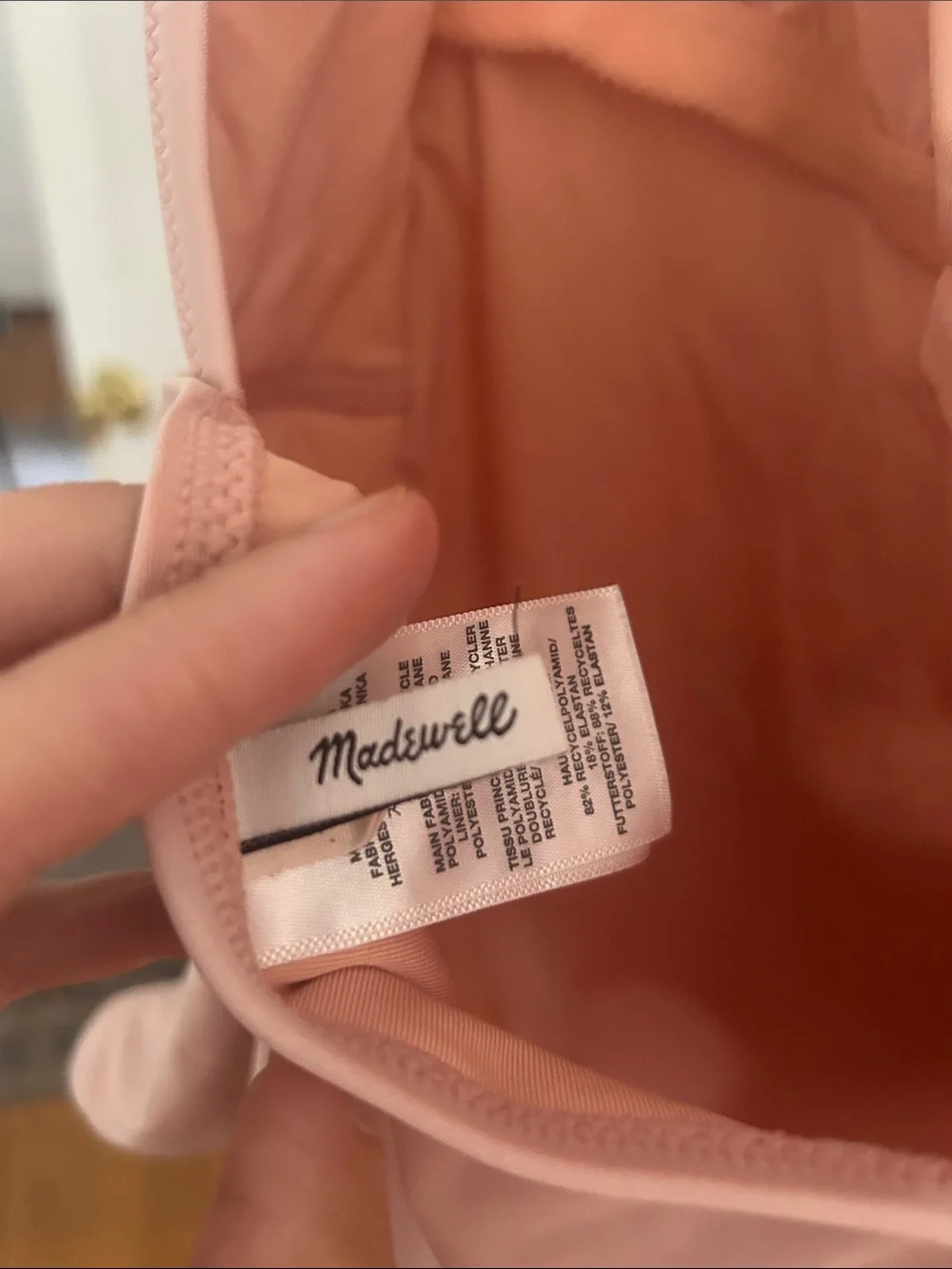 Madewell One-Piece Swimsuit in Blush Pink
